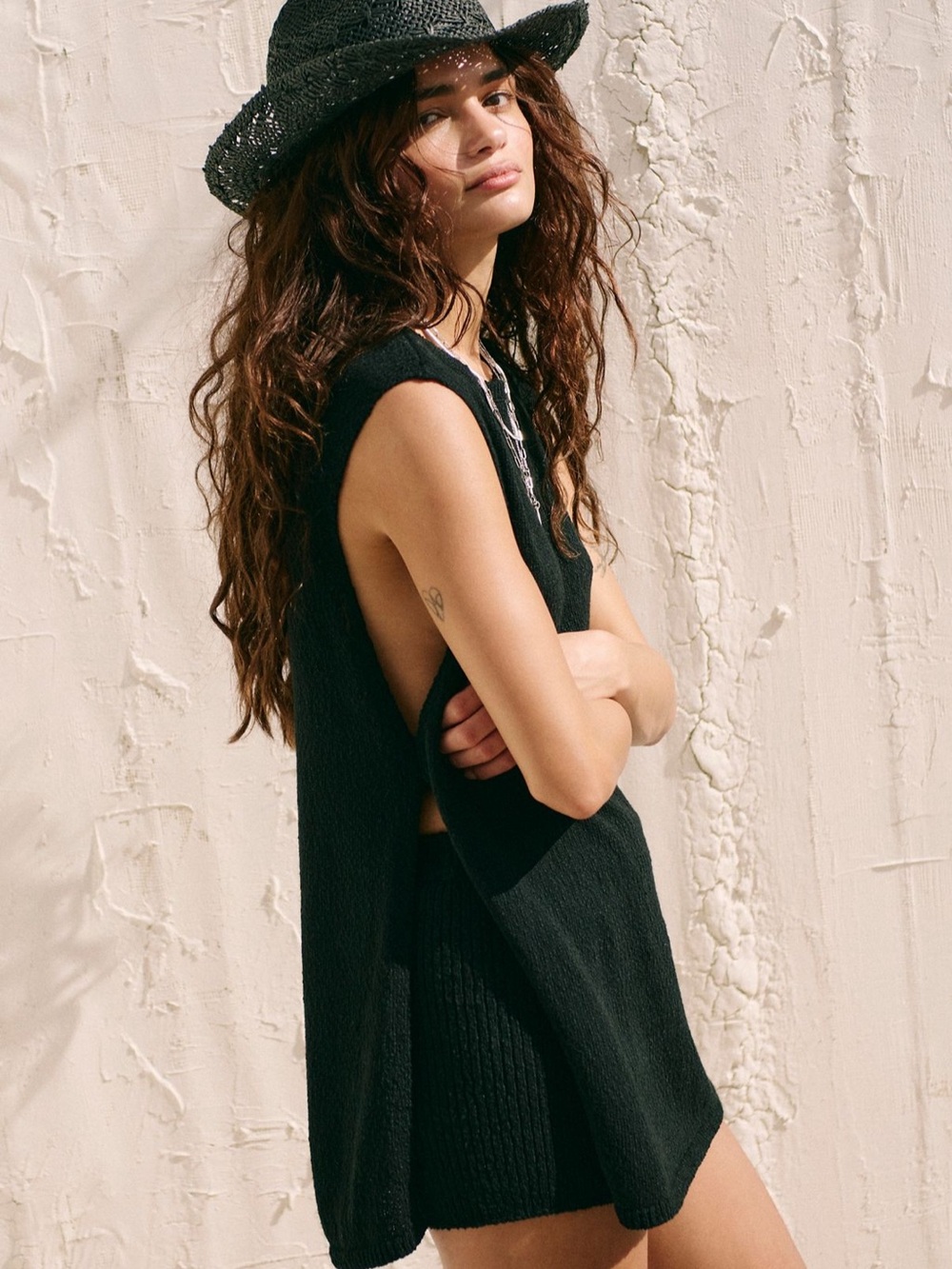 Free People Miranda Sweater Set in Black Sz Medium (SET)